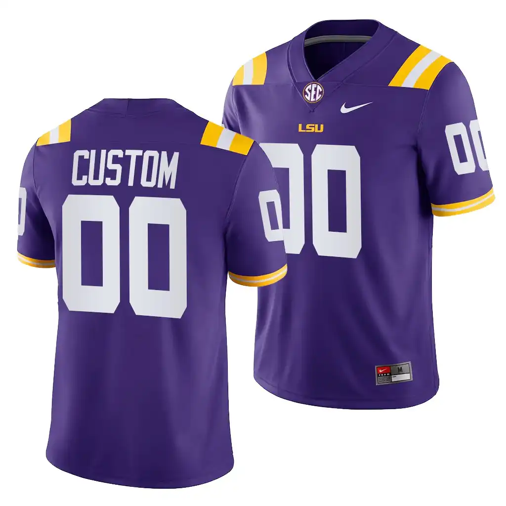 LSU Tigers #00 Custom Men's Purple NCAA Game 2021-22 Football Jersey 2409ORSB4