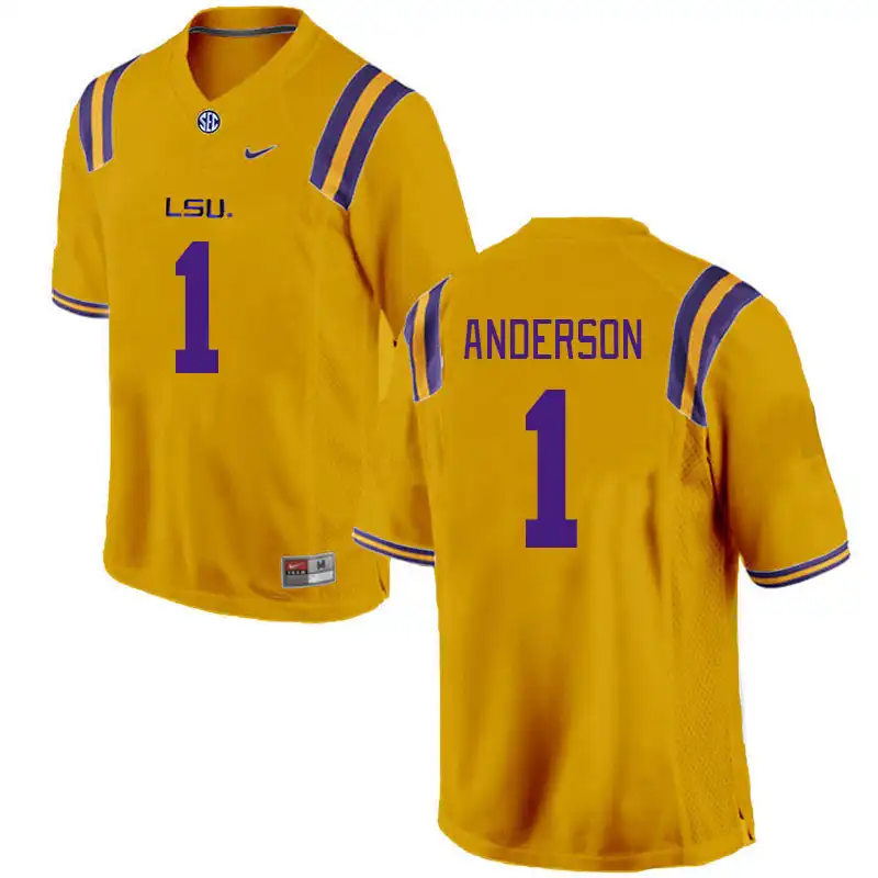 LSU Tigers #1 Aaron Anderson Men's Gold NCAA Football Jersey 2409RVLH8