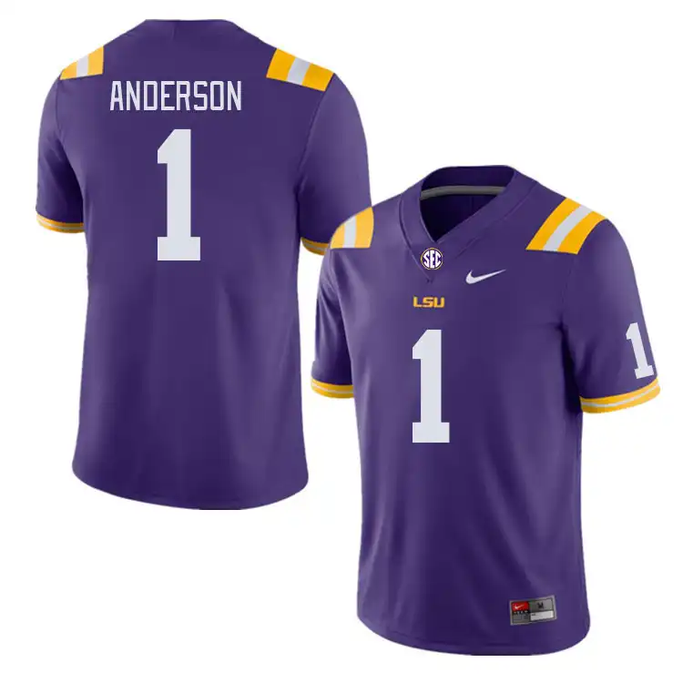 LSU Tigers #1 Aaron Anderson Men's Purple NCAA Football Jersey 2409BCVN1