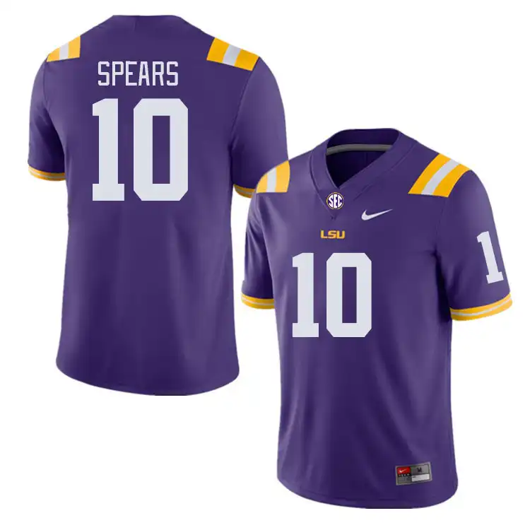 LSU Tigers #10 Dashawn Spears Men's Purple NCAA Football Jersey 2409YSJY7