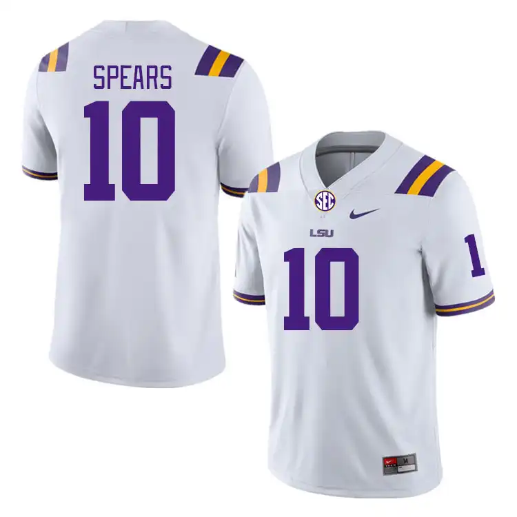 LSU Tigers #10 Dashawn Spears Men's White NCAA Football Jersey 2409ZEST8