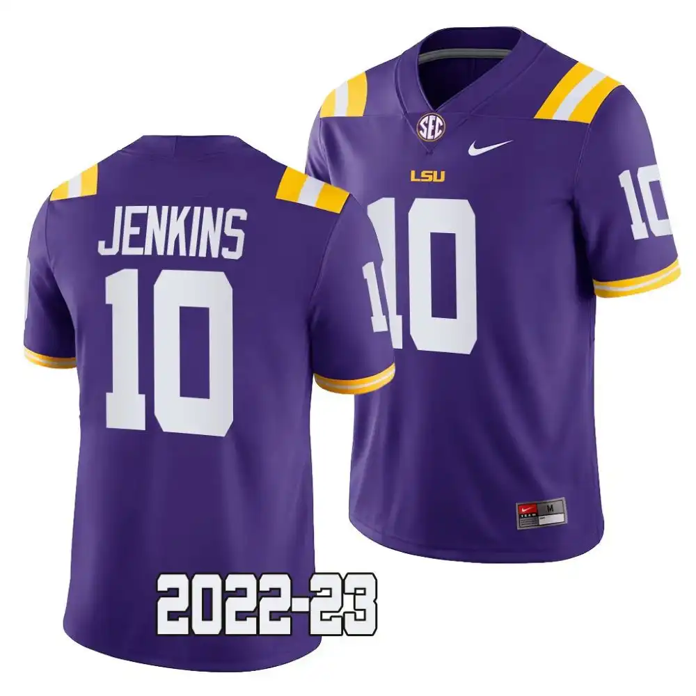 LSU Tigers #10 Jaray Jenkins Men's 2022-23 NCAA Purple Game Football Jersey 2409ETGB5