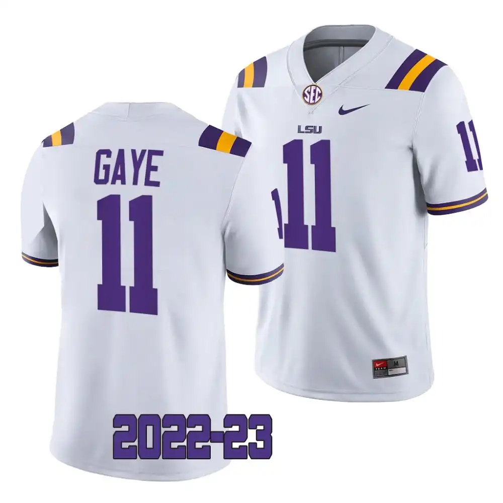 LSU Tigers #11 Ali Gaye Men's 2022-23 NCAA Game White Football Jersey 2409PGGA2