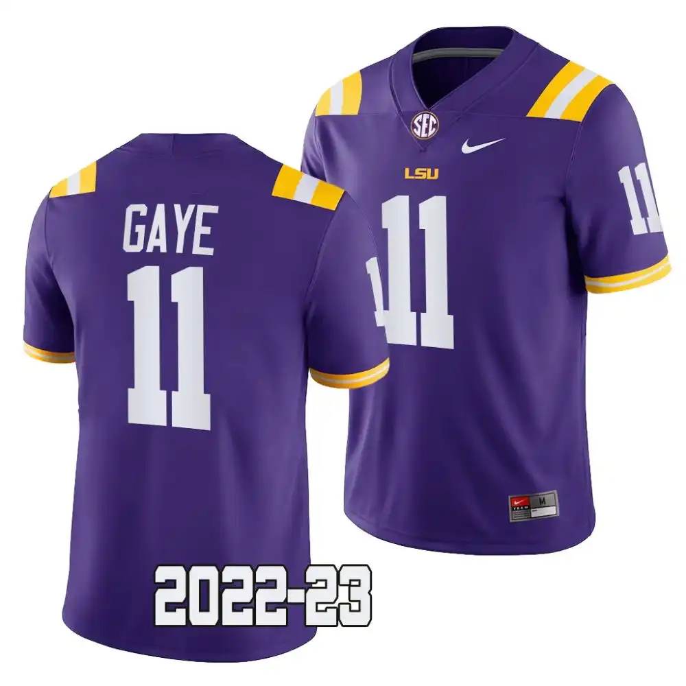 LSU Tigers #11 Ali Gaye Men's 2022-23 NCAA Purple Game Football Jersey 2409QBGS5