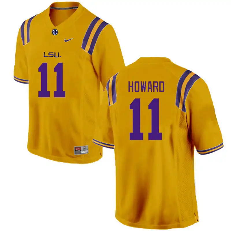 LSU Tigers #11 Jaxon Howard Men's Gold NCAA Football Jersey 2409ZCCI8