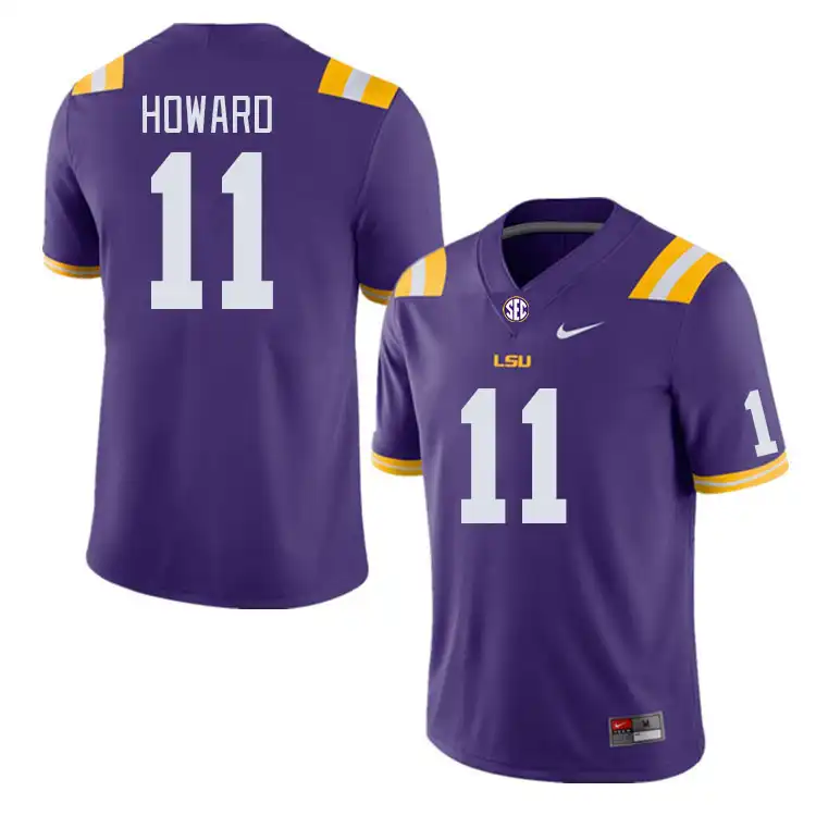 LSU Tigers #11 Jaxon Howard Men's Purple NCAA Football Jersey 2409GFIX5