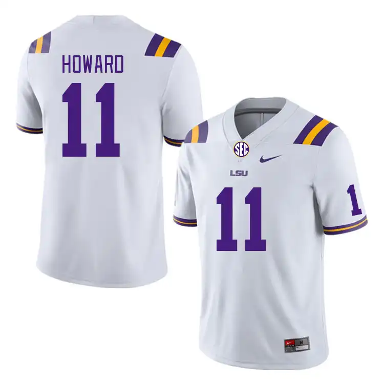 LSU Tigers #11 Jaxon Howard Men's White NCAA Football Jersey 2409YZQN1