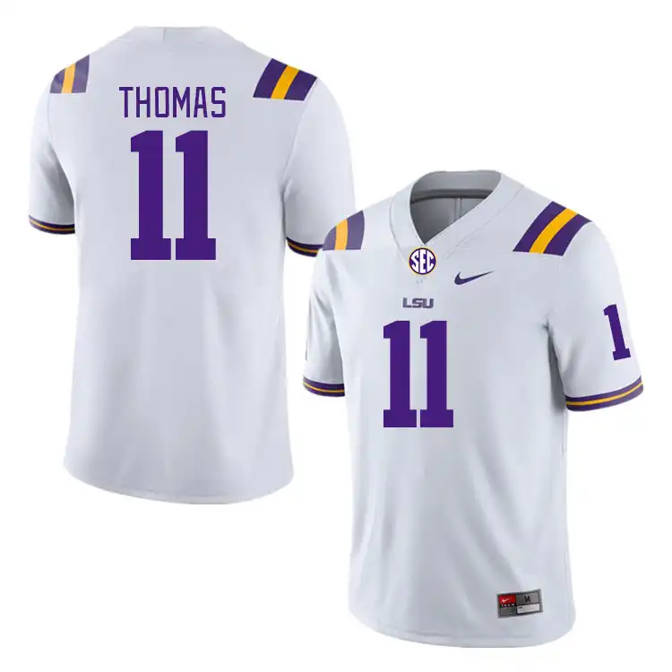 LSU Tigers #11 Zavion Thomas Men's White NCAA Football Jersey 2409PUIN3