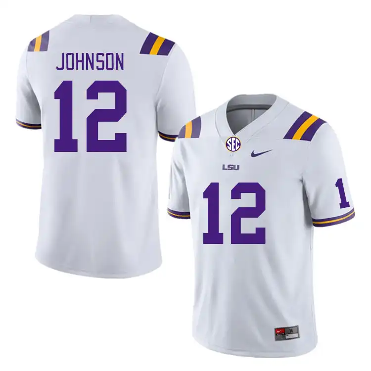 LSU Tigers #12 JK Johnson Men's White NCAA Football Jersey 2409GFBX1