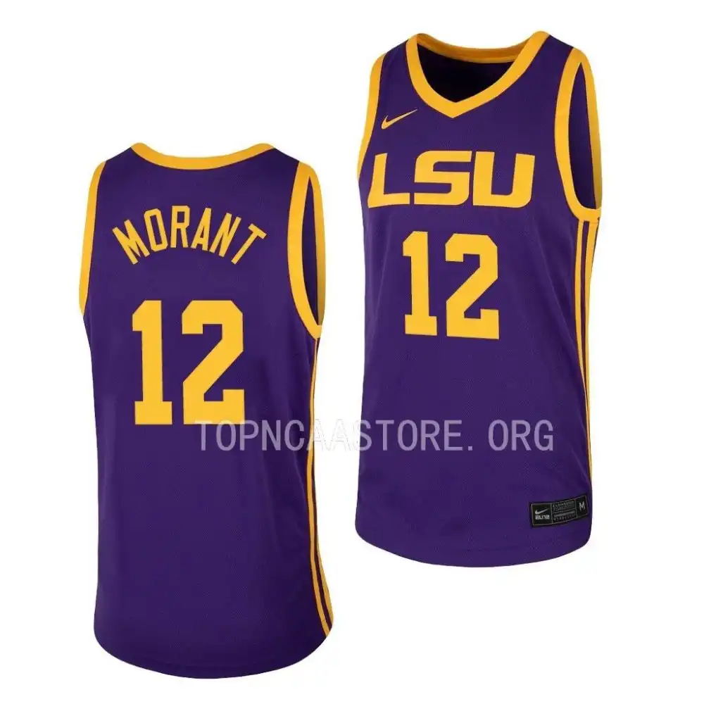 LSU Tigers #12 Ja Morant Men's Purple NCAA Basketball Jersey 2409HWWZ0