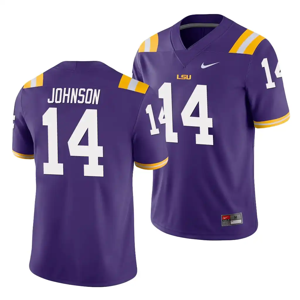 LSU Tigers #14 Max Johnson Men's Purple NCAA Game Football Jersey 2409GCNA5