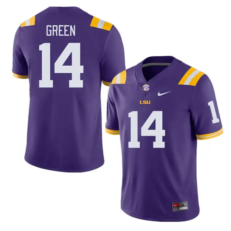 LSU Tigers #14 Trey'Dez Green Men's Purple NCAA Football Jersey 2409BVJV4