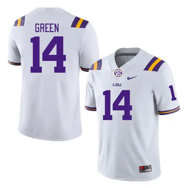 LSU Tigers #14 Trey'Dez Green Men's White NCAA Football Jersey 2409SRJA8