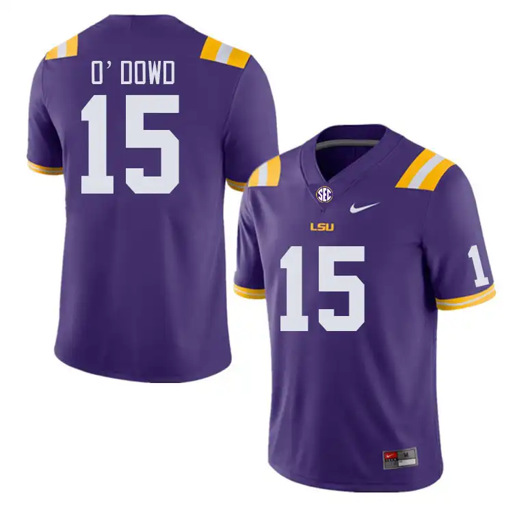 LSU Tigers #15 Matt O'Dowd Men's Purple NCAA Football Jersey 2409RMWU8