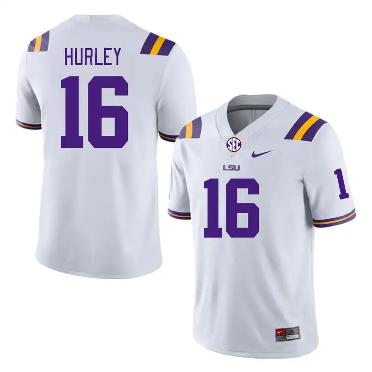 LSU Tigers #16 Colin Hurley Men's White NCAA Football Jersey 2409VKNF2