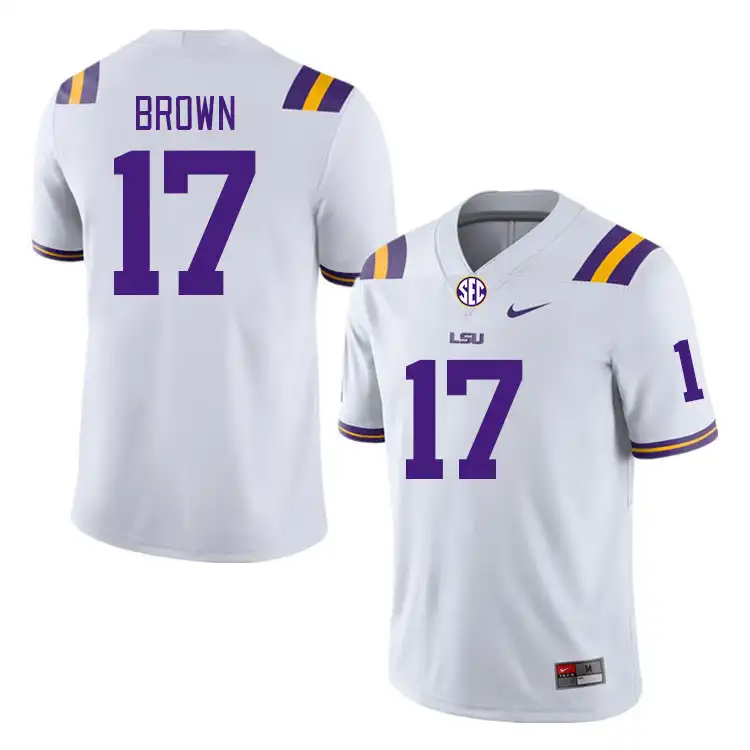 LSU Tigers #17 Jyaire Brown Men's White NCAA Football Jersey 2409DEIK8