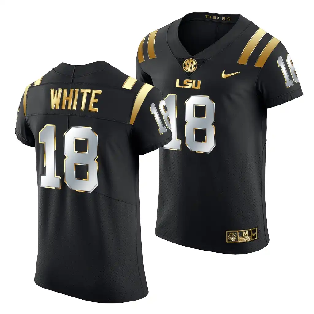 LSU Tigers #18 Tre'Davious Men's White Elite NCAA Golden Edition Black Football NFL Jersey 2409CWYZ3