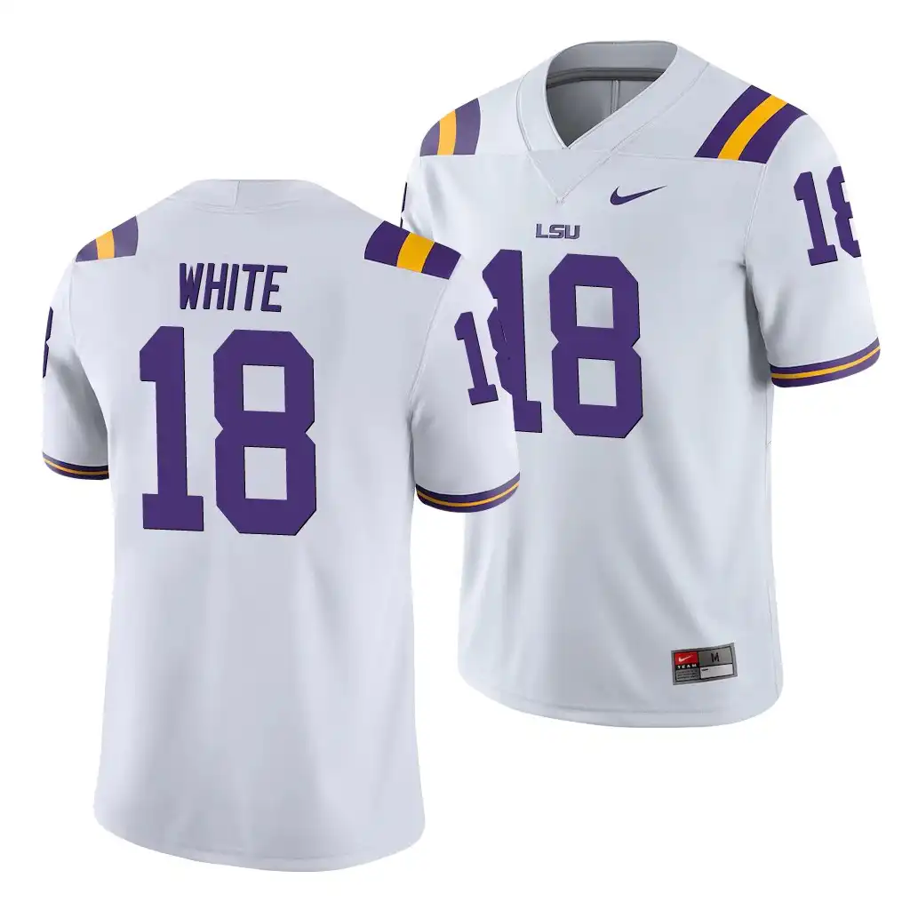 LSU Tigers #18 Tre'Davious Men's White NCAA Game White Football Jersey 2409CIWM4