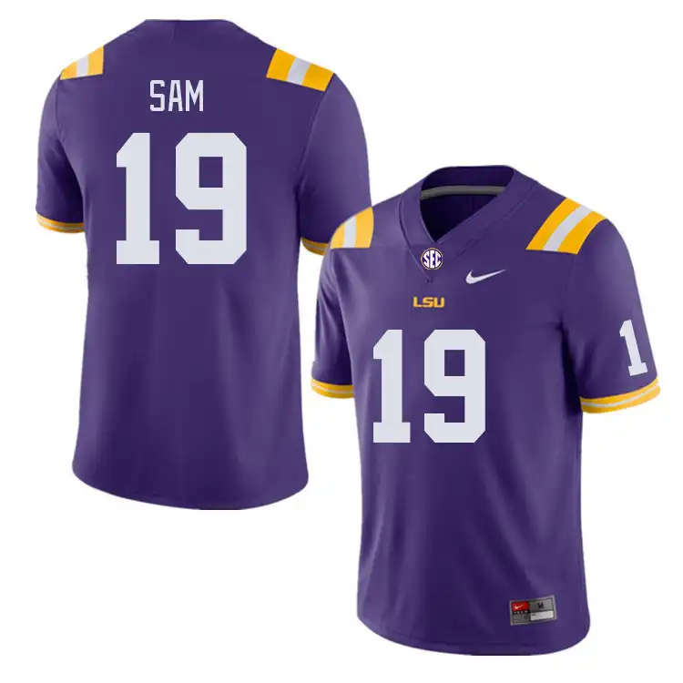 LSU Tigers #19 Andre Sam Men's Purple NCAA Football Jersey 2409PTEB7