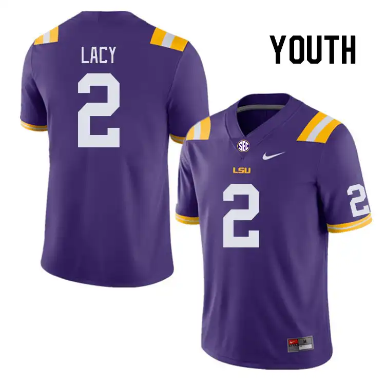 LSU Tigers #2 Kyren Lacy Youth Purple NCAA Football Jersey 2409VCYW8