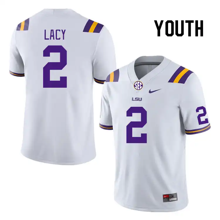 LSU Tigers #2 Kyren Lacy Youth White NCAA Football Jersey 2409ZRHH2