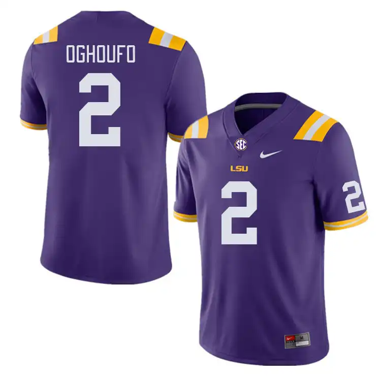 LSU Tigers #2 Ovie Oghoufo Men's Purple NCAA Football Jersey 2409IVWJ4