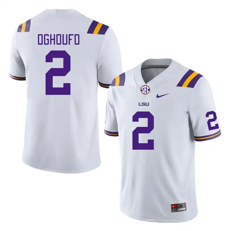 LSU Tigers #2 Ovie Oghoufo Men's White NCAA Football Jersey 2409OAPG2