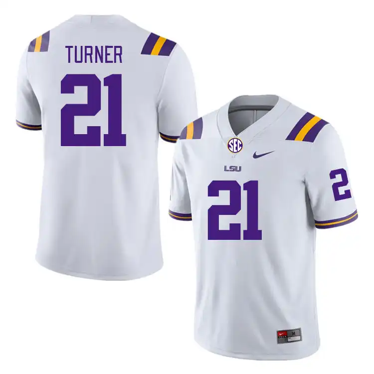 LSU Tigers #21 Michael Turner Men's White NCAA Football Jersey 2409QJDR8