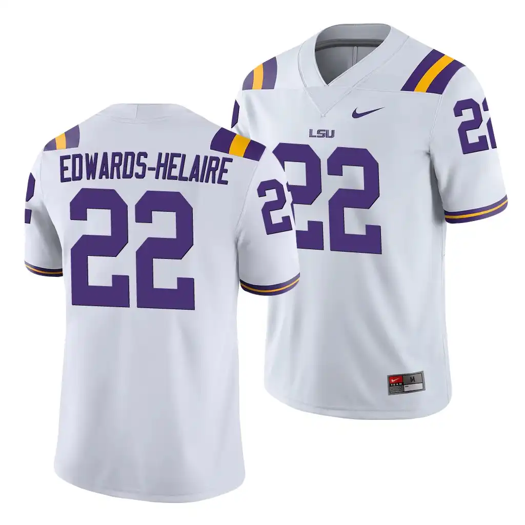 LSU Tigers #22 Clyde Edwards-Helaire Men's White NCAA Game Football Jersey 2409SCAL5