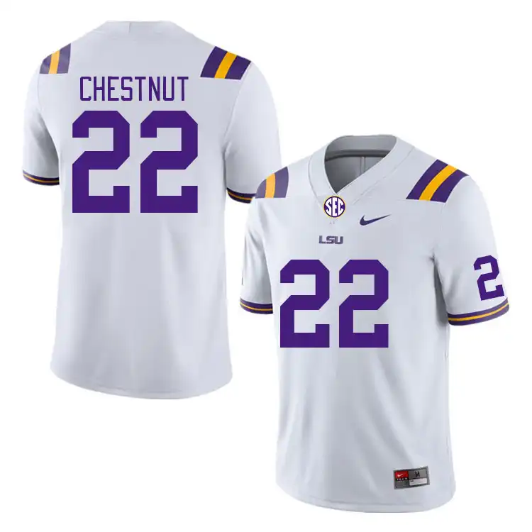 LSU Tigers #22 Duce Chestnut Men's White NCAA Football Jersey 2409UUYQ5