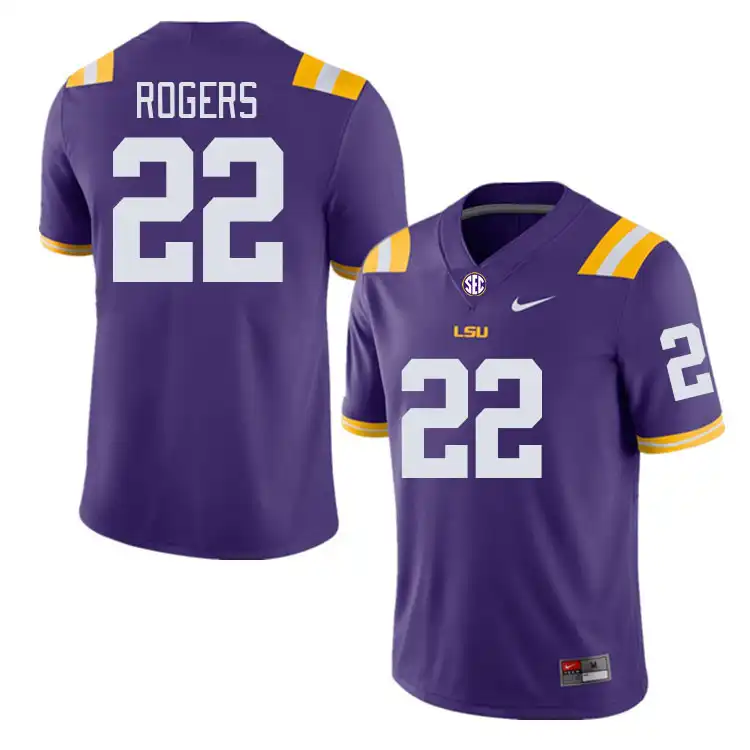 LSU Tigers #22 Joel Rogers Men's Purple NCAA Football Jersey 2409JTYY7