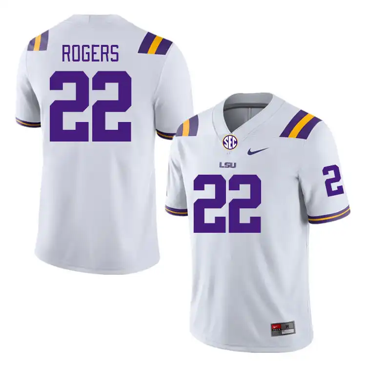 LSU Tigers #22 Joel Rogers Men's White NCAA Football Jersey 2409CEDR7