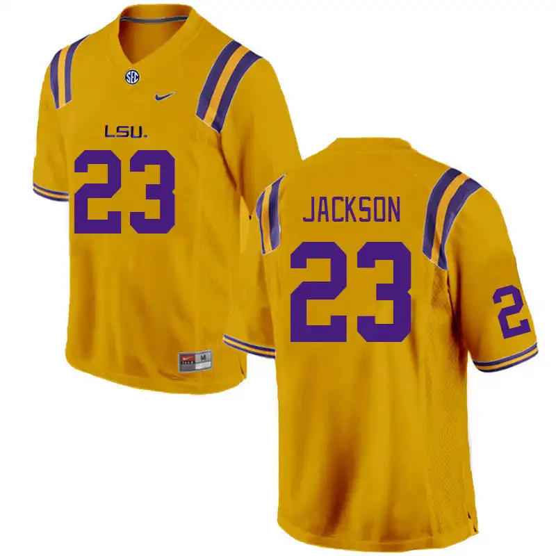 LSU Tigers #23 Kylin Jackson Men's Gold NCAA Football Jersey 2409ZJEK0