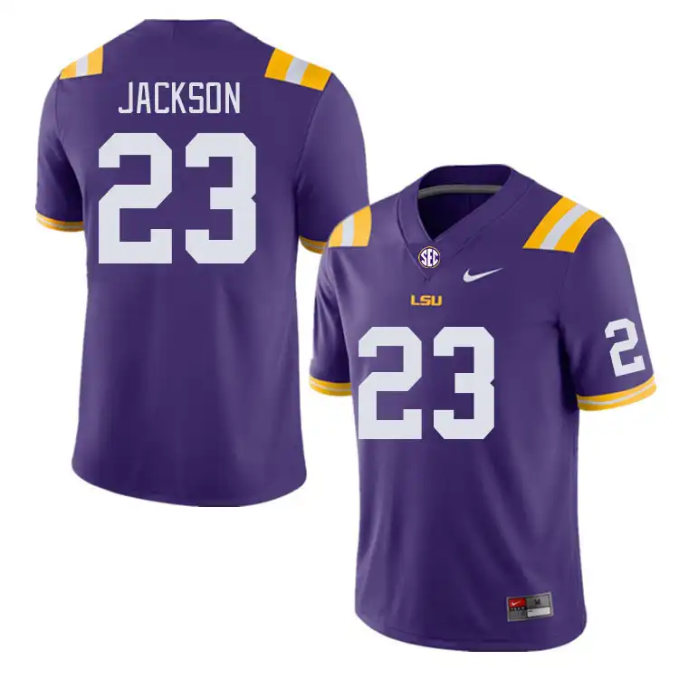 LSU Tigers #23 Kylin Jackson Men's Purple NCAA Football Jersey 2409JMPZ3