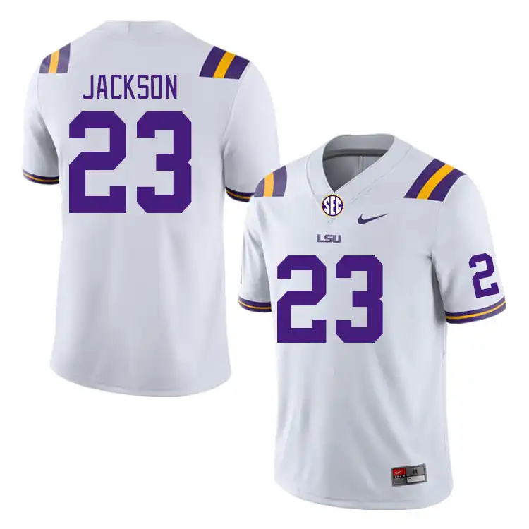 LSU Tigers #23 Kylin Jackson Men's White NCAA Football Jersey 2409LBWR8