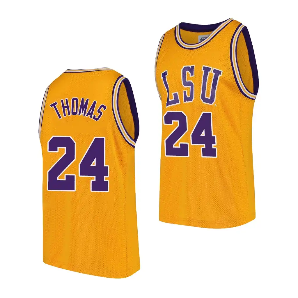 LSU Tigers #24 Cameron Thomas Men's Gold NCAA 2021 NBA Draft Prospect Basketball Jersey 2409IAPI5