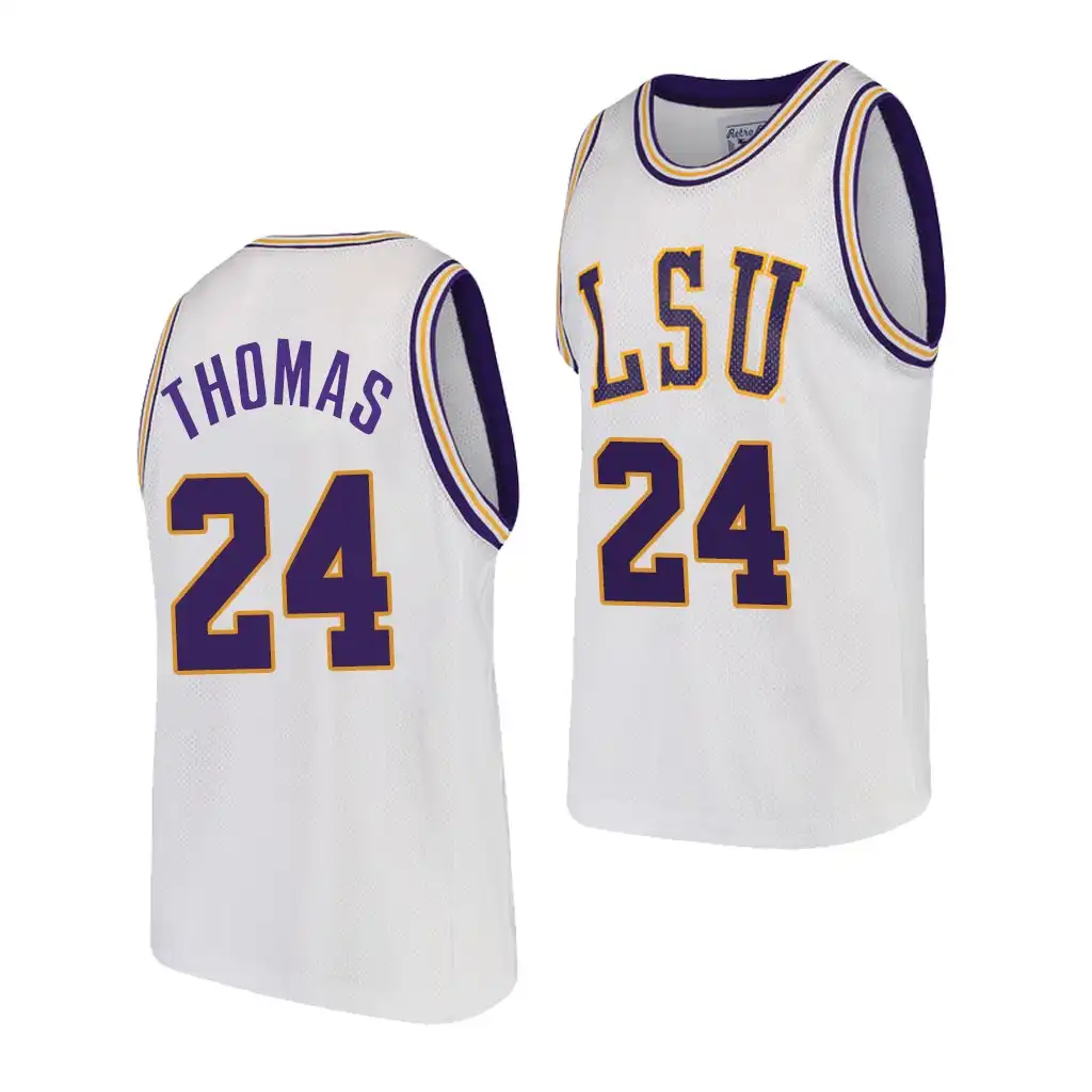 LSU Tigers #24 Cameron Thomas Men's White NCAA 2021 NBA Top Draft Basketball Jersey 2409IMQE1