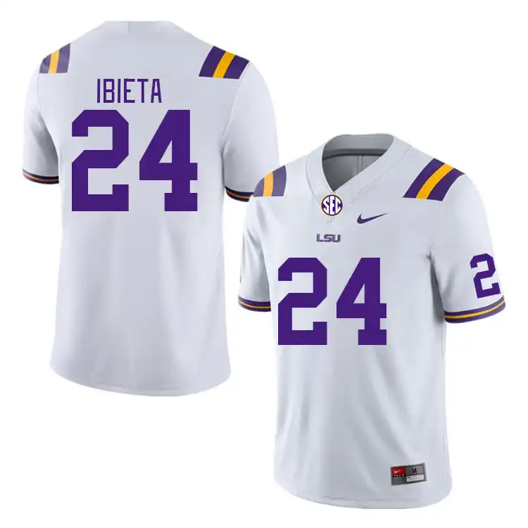 LSU Tigers #24 Landon Ibieta Men's White NCAA Football Jersey 2409DOMD8