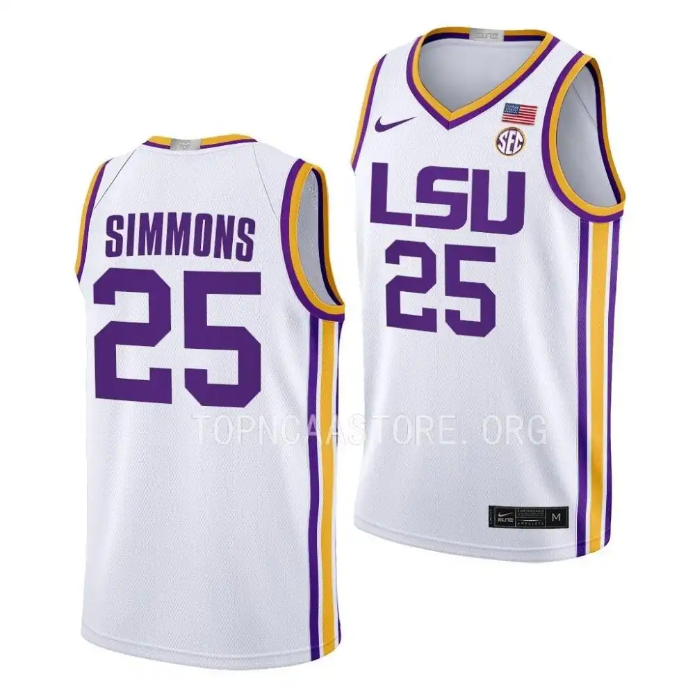 LSU Tigers #25 Ben Simmons Men's Limited NCAA 2022-23 White Basketball Jersey 2409QSYC0