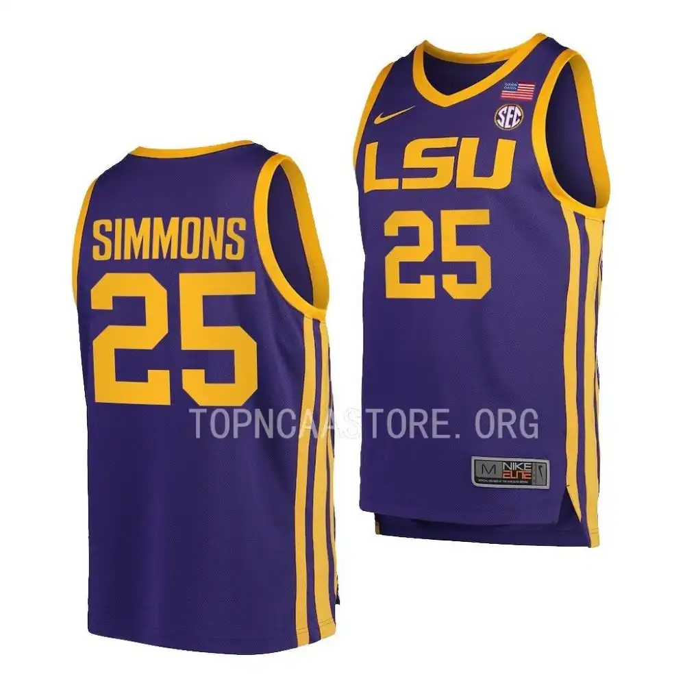 LSU Tigers #25 Ben Simmons Men's Purple NCAA Replica Basketball Jersey 2409HBVF0