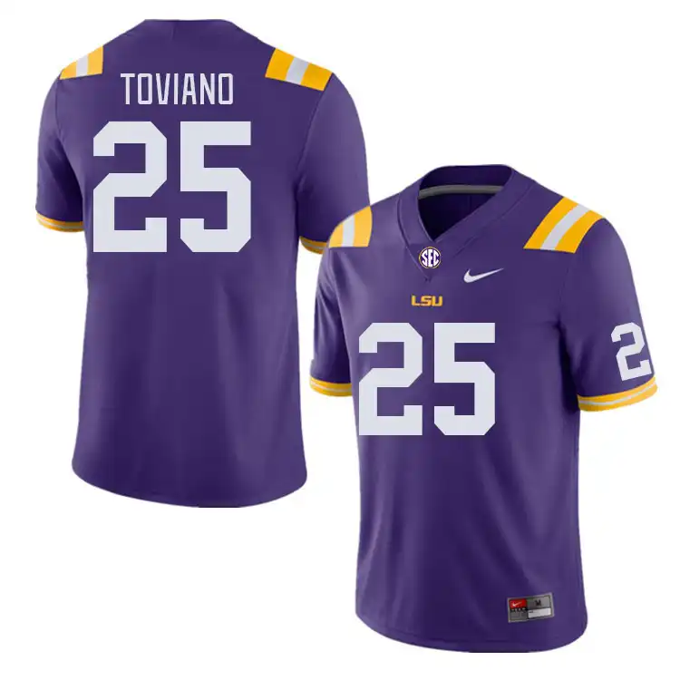 LSU Tigers #25 Javien Toviano Men's Purple NCAA Football Jersey 2409OJMC5