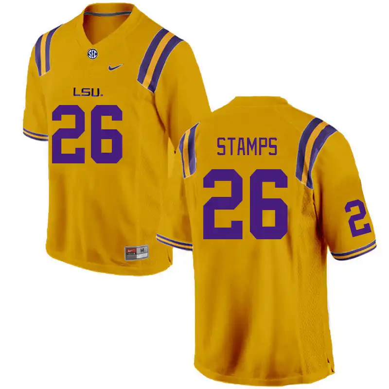 LSU Tigers #26 Ashton Stamps Men's Gold NCAA Football Jersey 2409YNFQ6