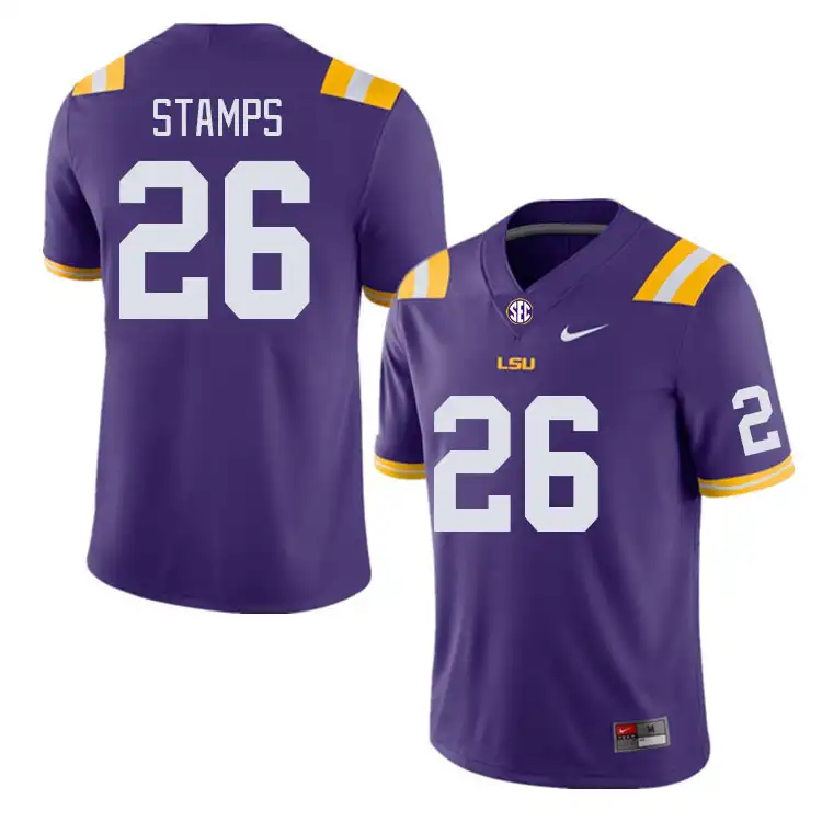 LSU Tigers #26 Ashton Stamps Men's Purple NCAA Football Jersey 2409BMPU3