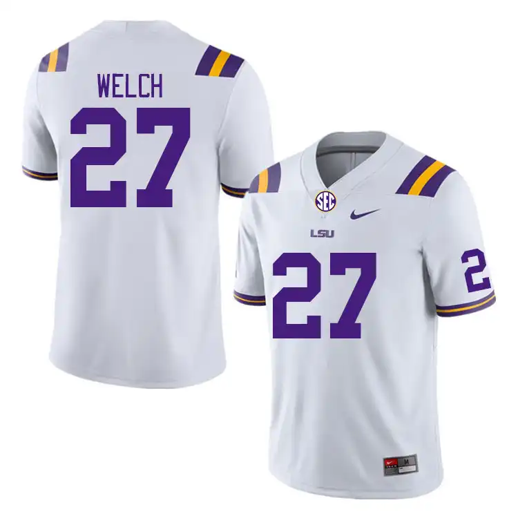 LSU Tigers #27 Laterrance Welch Men's White NCAA Football Jersey 2409NJAI1