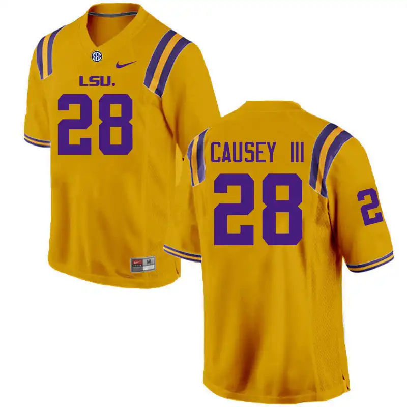 LSU Tigers #28 Bernard Causey III Men's Gold NCAA Football Jersey 2409YBCC2