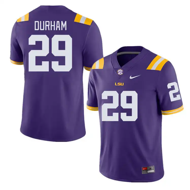 LSU Tigers #29 Caden Durham Men's Purple NCAA Football Jersey 2409WZGA7