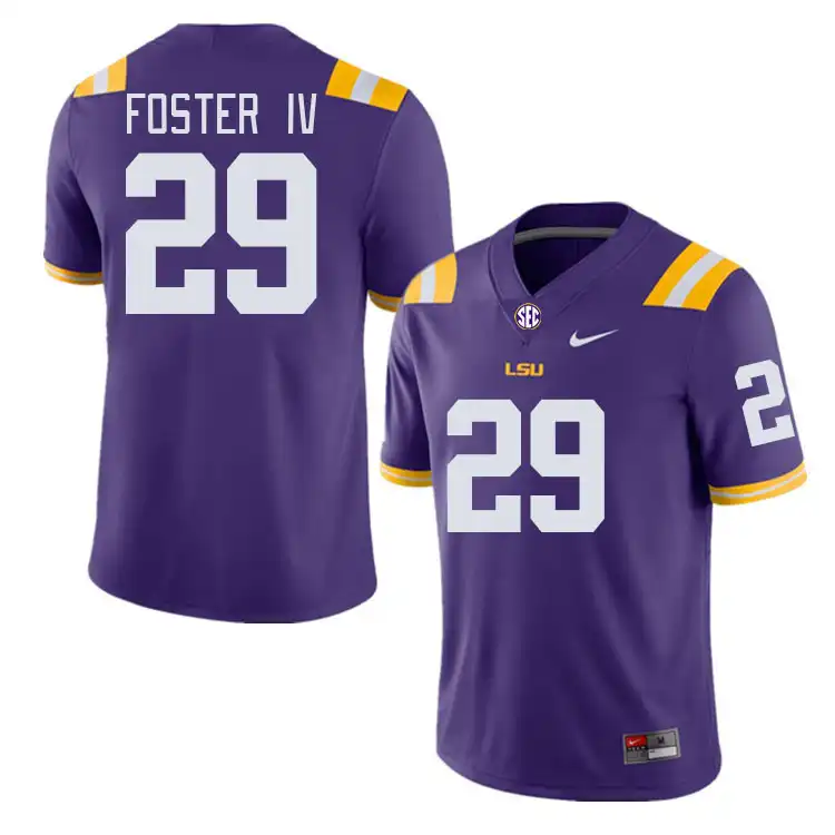 LSU Tigers #29 Wallace Foster IV Men's Purple NCAA Football Jersey 2409QVJV4