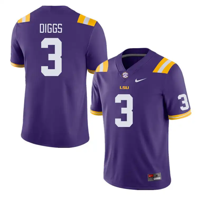 LSU Tigers #3 Logan Diggs Men's Purple NCAA Football Jersey 2409PXRN0