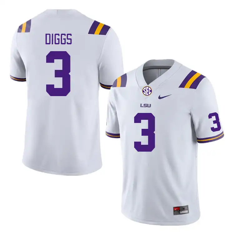 LSU Tigers #3 Logan Diggs Men's White NCAA Football Jersey 2409CNEK8