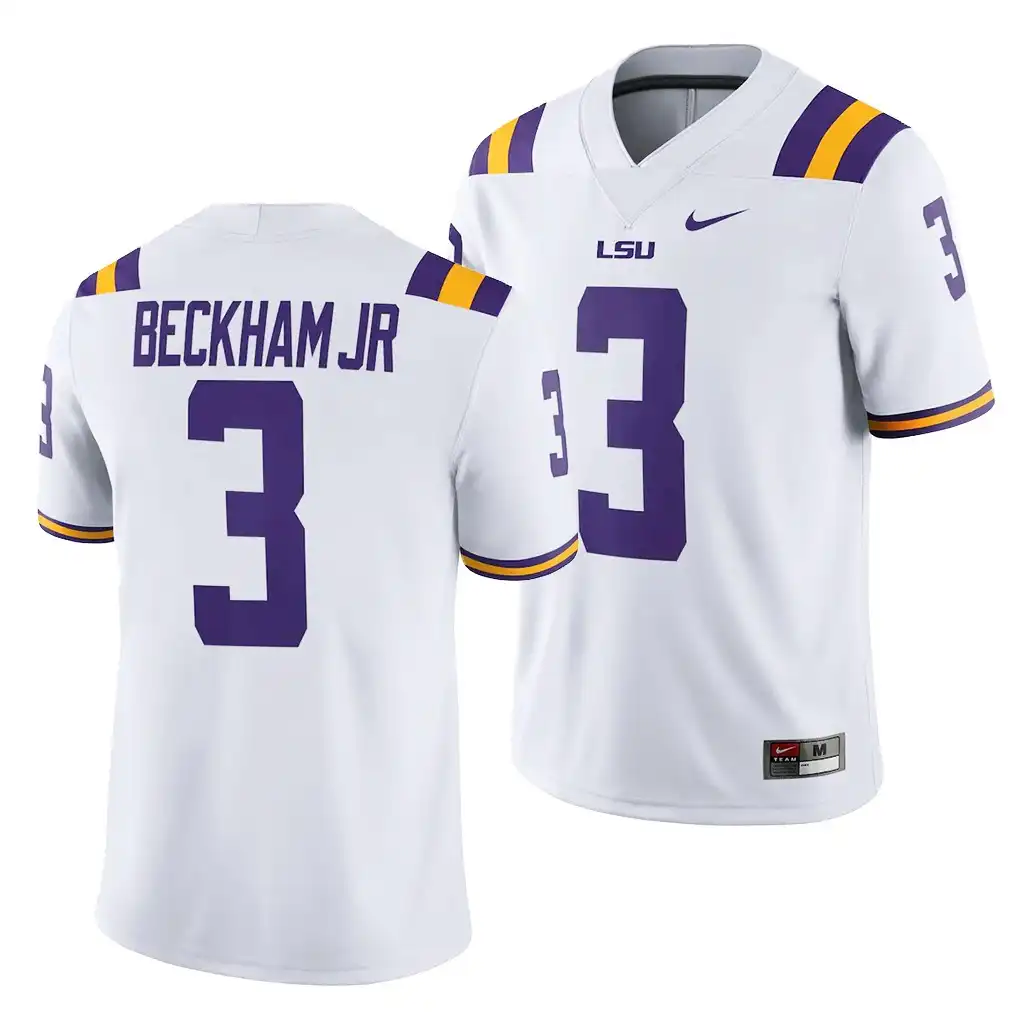 LSU Tigers #3 Odell Beckham Jr. Men's Game NCAA White Football Jersey 2409QXNN5